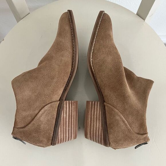 Lucky Brand Women's LK-Fai Ankle Booties in Sesame Oiled Leather Suede Size 8.5 - Picture 7 of 11